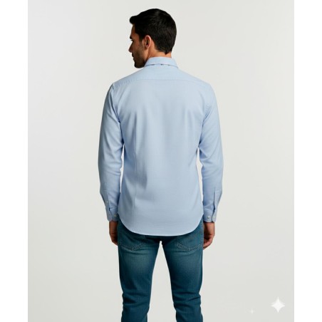 CAMISA BÁSICA AZUL SLIM