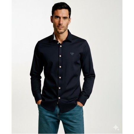 CAMISA BÁSICA MARINO SLIM