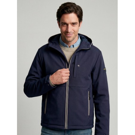CHAQUETA CON CAPUCHA ESTILO NEOPRENO