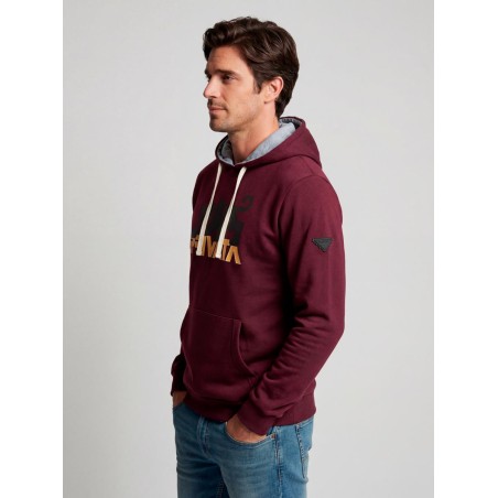 BURGUNDY HOODIE WITH PRIVATA GRAPHIC