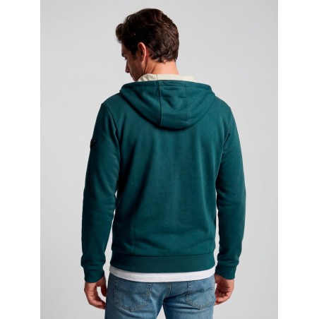 GREEN PRIVATA ZIP-UP HOODIE