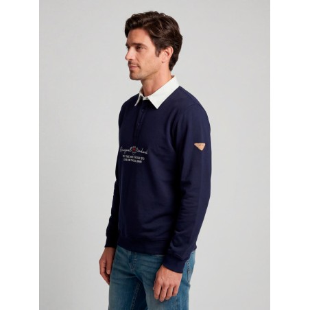 PRIVATA POLO-STYLE SWEATSHIRT WITH CONTRAST COLLAR